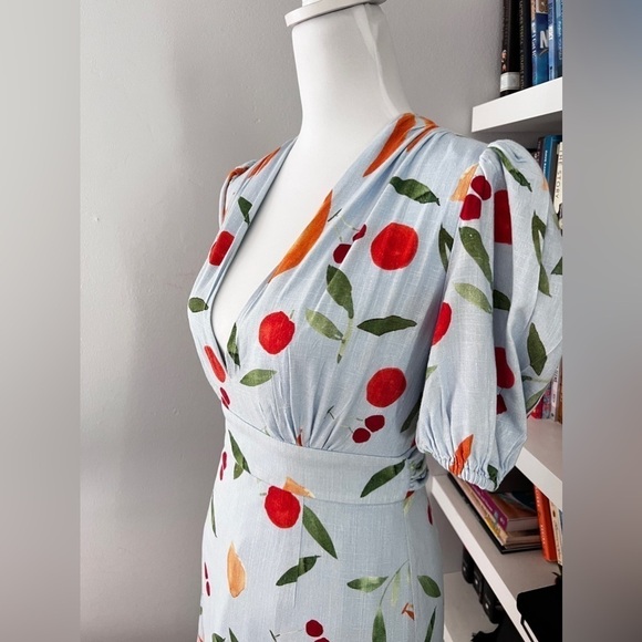 Finders Keepers Mixed Fruit Bowl Calypso Mini Dress Linen Blend Small size 4 - Picture 6 of 16
